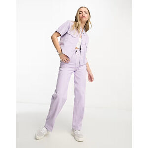 NWT Dickies Hickory Stripe Carpenter Pants Size 30 REG Purple Rose